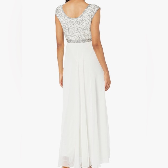 J Kara Women's Scoop Neck Cap Sleeve Beaded Bodice Popover Flare Dress- SIZE 8 - Picture 2 of 7